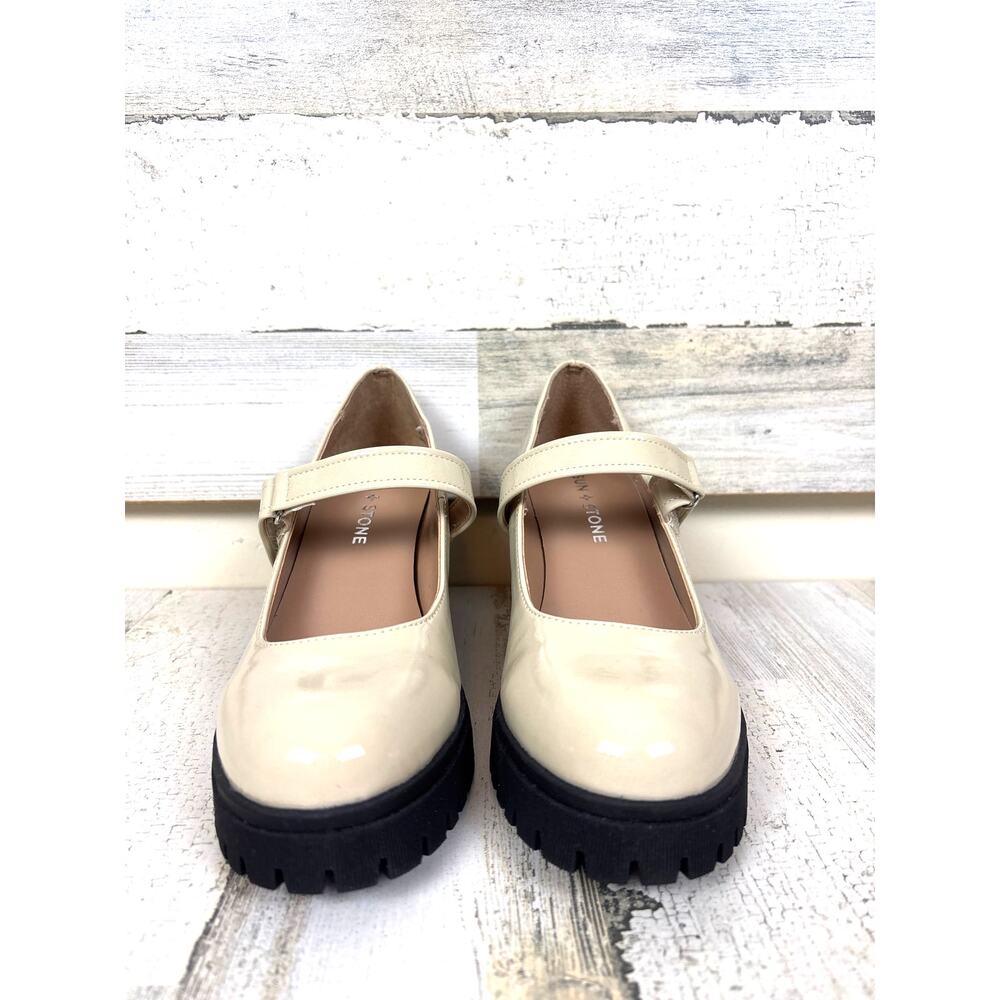 Sun & Stone Womens 5.5 Cream Vegan Chunky Lug Mary Jane Platform Loafers NWT - Picture 3 of 9